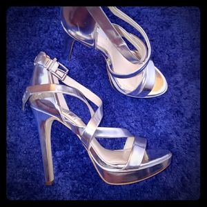 BCBGeneration silver heeled sandal